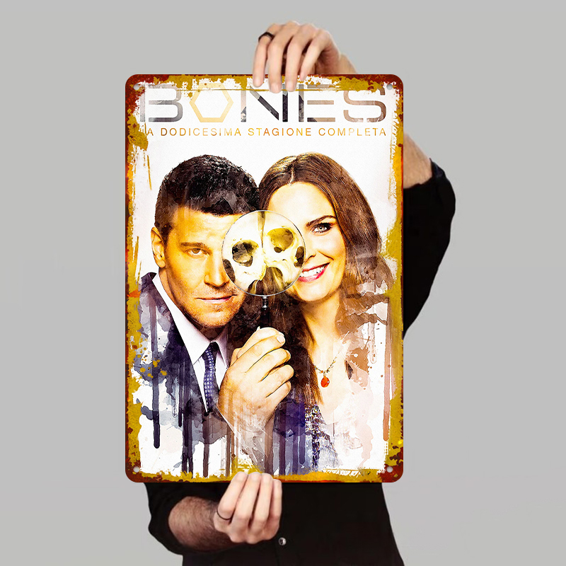 Vintage Collectible Posters - Bones Staffel 12, Poster, Metall-Blechschild, Vintage-Heimdekoration,