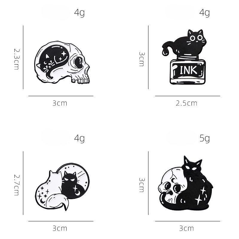 Süße schwarze Katze Sammlung P – Vintage Collectible Pins Bewertung und Preis
