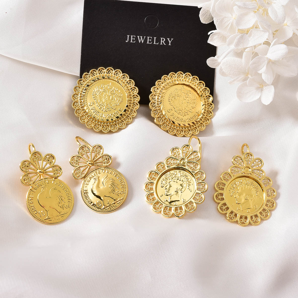 Münzmedaillon-Ohrstecker für D – Vintage Collectible Coins Bewertung und Preis