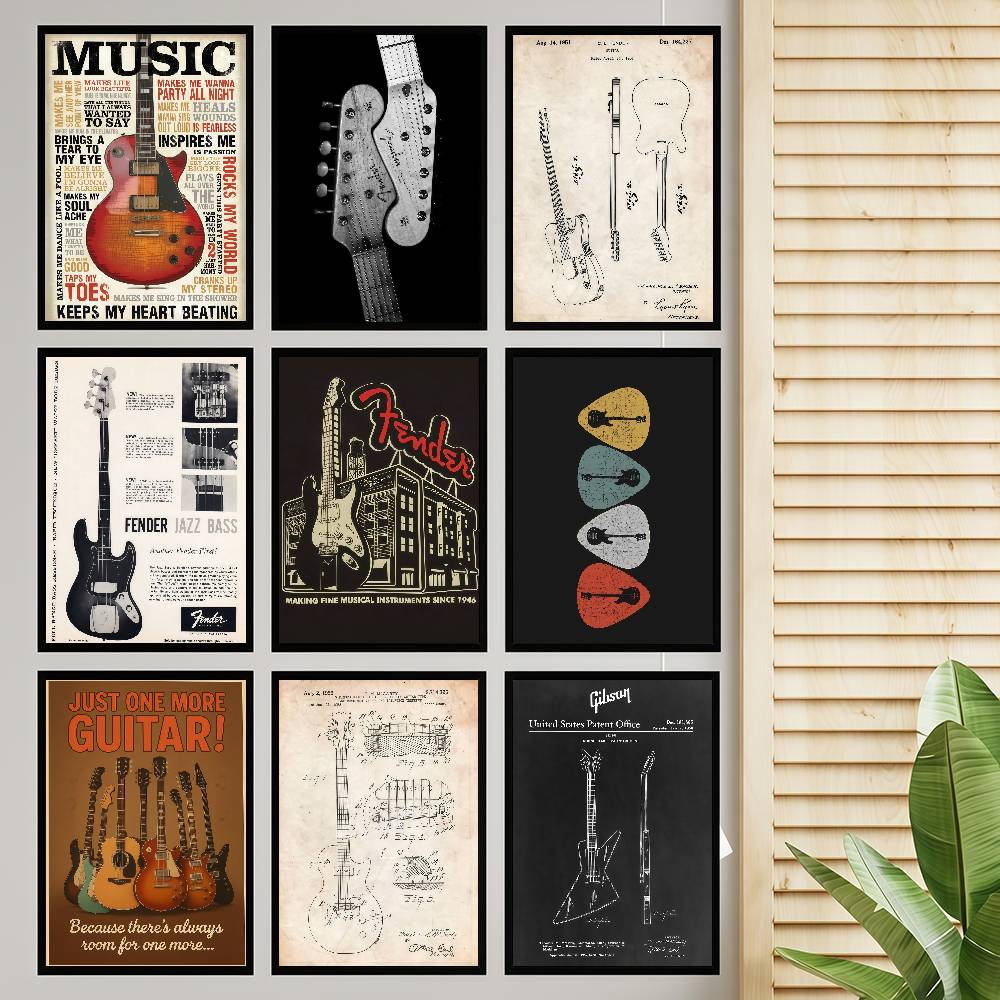 Gitarrenkollektion, selbstkleb – Vintage Collectible Posters Bewertung und Preis