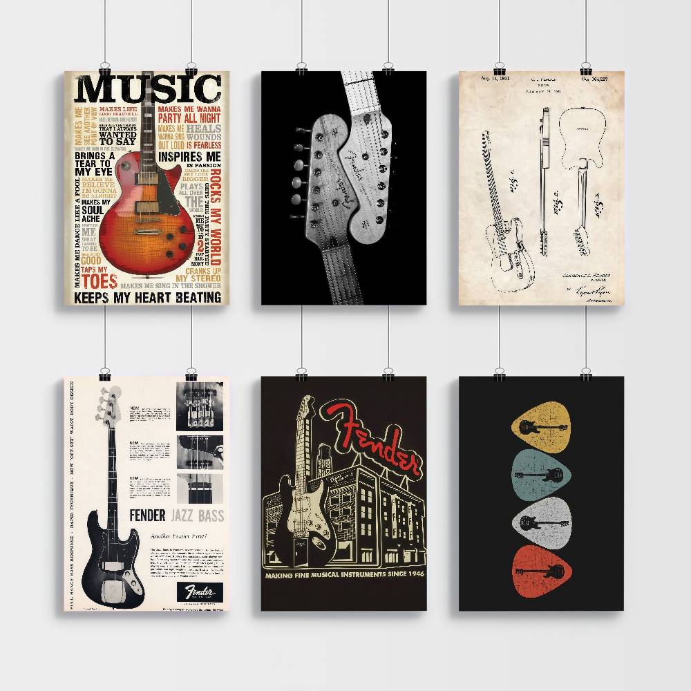 Gitarrenkollektion, selbstkleb – Vintage Collectible Posters Bewertung und Preis