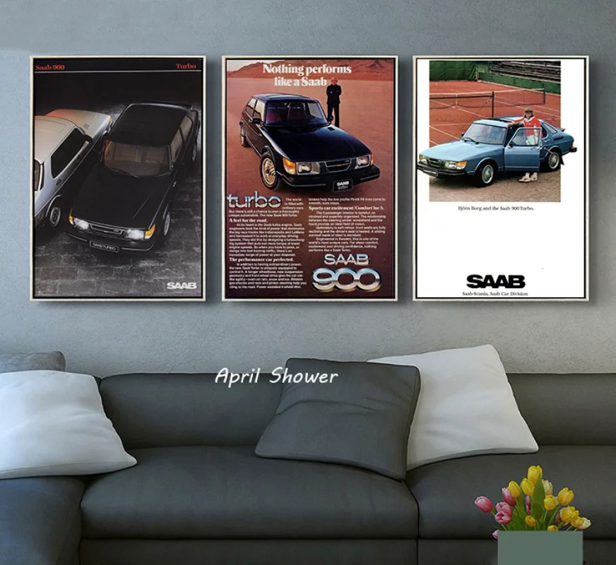 Klassische Vintage Saab 900 Tu – Vintage Collectible Posters Bewertung und Preis