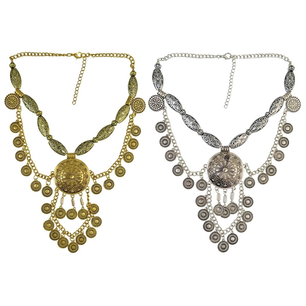 Boho Ethno Große Choker-Halske – Vintage Collectible Coins Bewertung und Preis