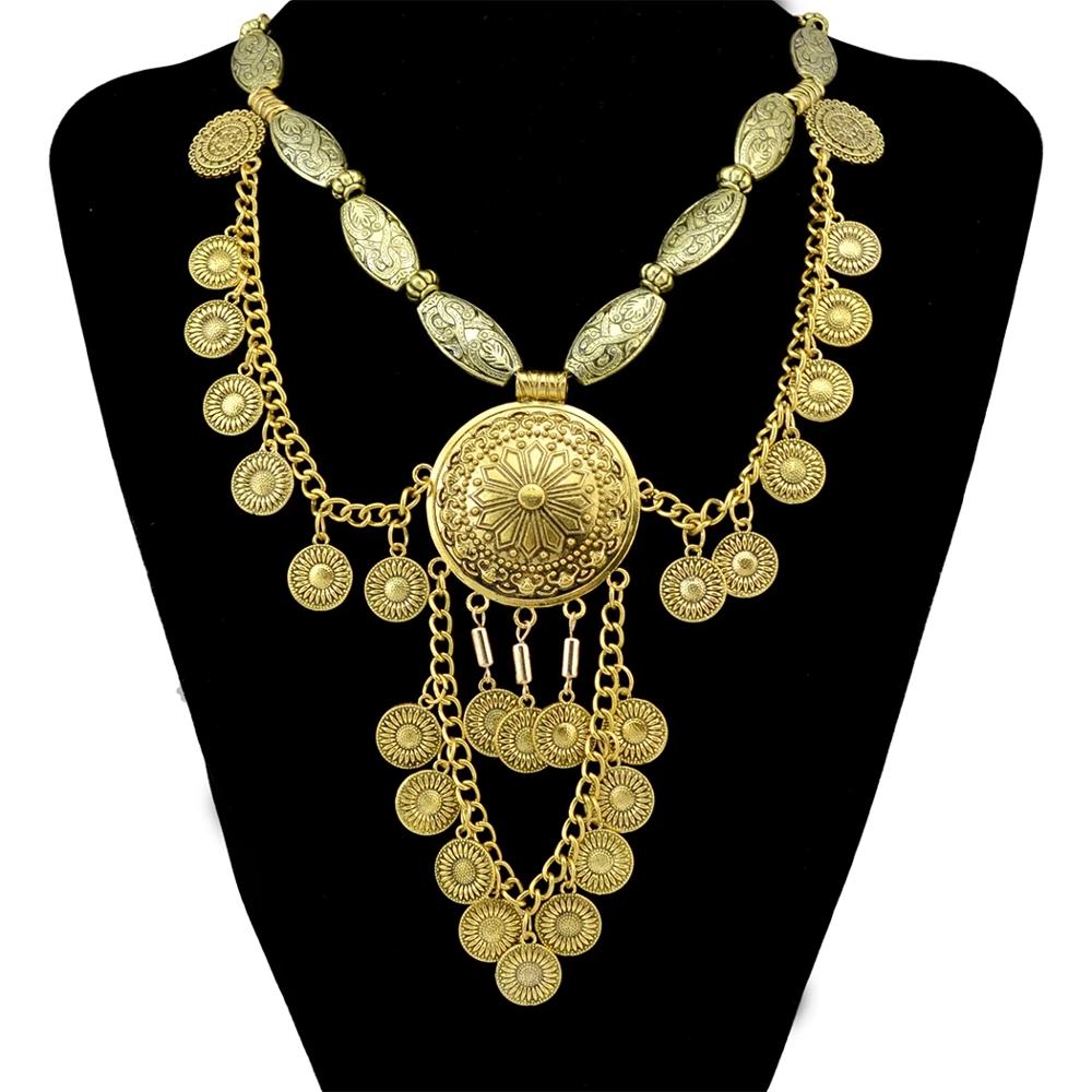 Boho Ethno Große Choker-Halske – Vintage Collectible Coins Bewertung und Preis