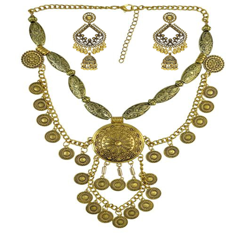 Boho Ethno Große Choker-Halske – Vintage Collectible Coins Bewertung und Preis